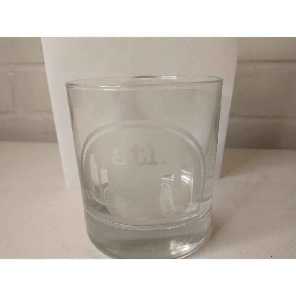 ATL Atlanta Georgia Skyline Round Rocks Glass Low-ball Water Drinking Cup
